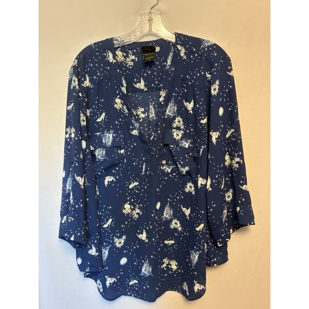 Disney by Torrid Princess Cinderella  3/4 Sleeve shirt size 2 18 blouse